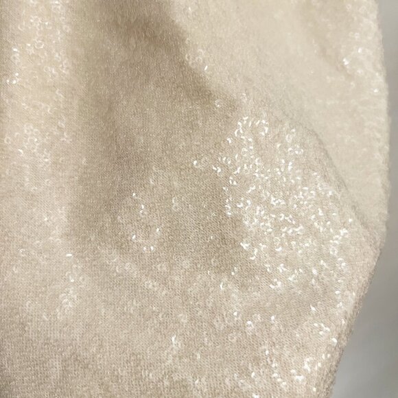 Amanda Uprichard | Kimball Cream Cowl Neck Sequin Top | L - Picture 8 of 15